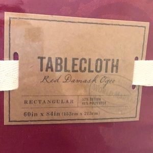 60x84 Deep Red Damask Tablecloth